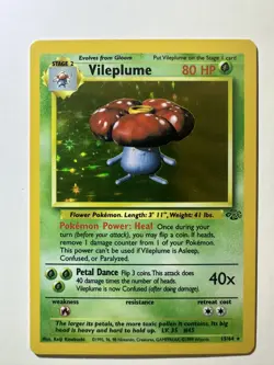 Pokemon Jungle Vileplume Holo Rare 15/64 Unlimited WOTC Vintage LP - Image 1