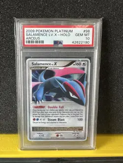 2009 Pokemon Platinum Salamence LV. X Holo PSA10 (Pop 23) Charizard Mew Mewtwo - Image 1