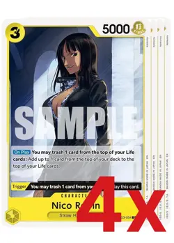 4x Nico Robin (054) C Extra Booster: One Piece Heroines Edition EB03-054 NM - Image 1