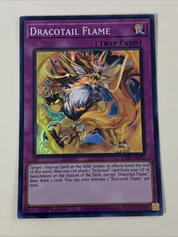 Yugioh - Dracotail Flame - 1st Edition Super Rare NM - Free Holo Card - Image 1