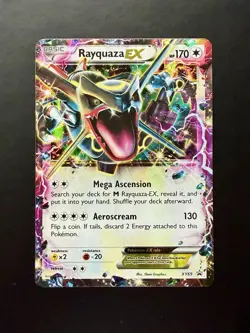 Pokemon TCG Shiny Rayquaza EX XY69 Full Art Holo Black Star Promo Card 2015 - Image 1
