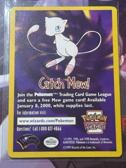Vintage Catch Mew! 1999 Wizards Of The Coast Promo Card Near Mint Pokemon Card - Image 1