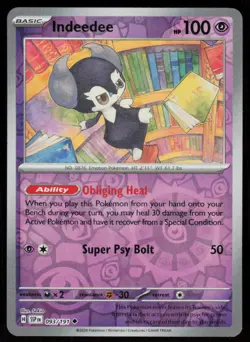 Indeedee 093/191 Uncommon Surging Sparks Pokemon Reverse Holo Near Mint - Image 1