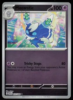 Meowstic 037/086 Uncommon Chaos Rising Pokemon Reverse Holo Near Mint - Image 1