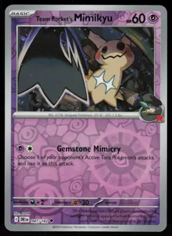 Team Rocket's Mimikyu 087/182 Uncommon Destined Rivals Pokemon Reverse Holo NM - Image 1