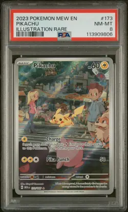 Pikachu PSA 8 #173 Illustration Rare | Pokemon SV 151 - Image 1