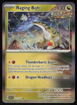 Raging Bolt 111/142 Rare Stellar Crown Pokemon Holo Near Mint - Image 1