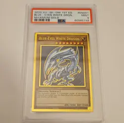 2020 Yu-Gi-Oh! 1st Edition Blue-Eyes White Dragon Maximum Gold #EN001 PSA 9 Mint - Image 1