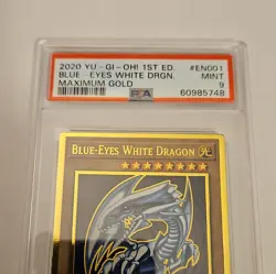 2020 Yu-Gi-Oh! 1st Edition Blue-Eyes White Dragon Maximum Gold #EN001 PSA 9 Mint - Image 2