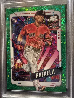2024 Topps Cosmic Chrome Ceddanne Rafaela Green RC Refractor /75 #43 PSA 8 NM - Image 2