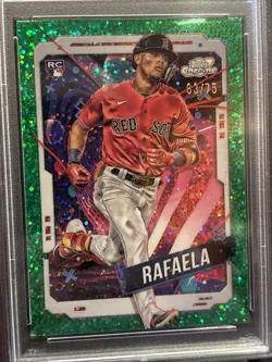 2024 Topps Cosmic Chrome Ceddanne Rafaela Green RC Refractor /75 #43 PSA 8 NM - Image 3