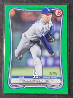 YOSHINOBU YAMAMOTO 2026 Bowman GREEN BORDER #2 LOS ANGELES DODGERS NM-MT /99 - Image 1