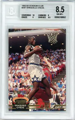 1992-93 Topps Stadium Club #247 Shaquille O'Neal Shaq Rookie RC BGS 8.5 NM-MT+ - Image 1