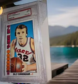 ♨1976-77 Topps Set-Break # 93 Billy Cunningham PSA 7 NM~ HOF - Image 1