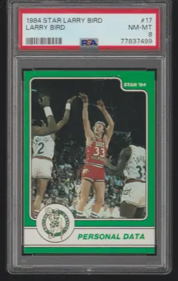 1984 Star #17 Larry Bird PSA 8 NM-MT Boston Celtics Magic Johnson Pictured - Image 1