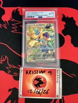 Hop's Zacian ex 186/159 Journey Together PSA 8 Special Illustration Rare Pokemon - Image 1