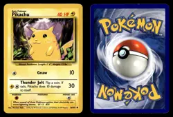 Pikachu 58/102 Common Base Set Unlimited Pokemon Card - Image 1