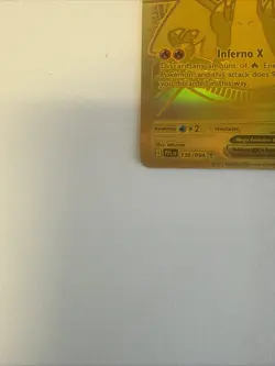 Mega Charizard x Ex Gold Hyper Rare 130/094 Phantasmal Flames Pokemon Card - Image 4