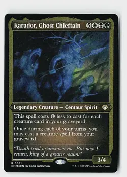 Karador, Ghost Chieftain (Foil Etched) Foil R Commander Masters 581 NM - Image 1