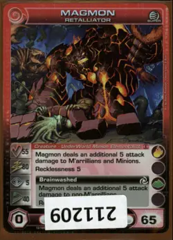 (211209) MAGMON Retalliator 55/80/5/40/65 (1 Max Stats) Super Rare Chaotic Card - Image 1