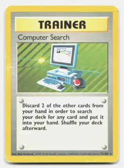 Computer Search 71/102 Rare Base Set Unlimited Pokemon MP - Image 1
