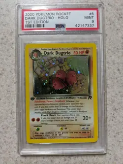 2000 Pokemon Team Rocket 1st Edition #6 Dark Dugtrio - Holo PSA 9 MINT - Image 1