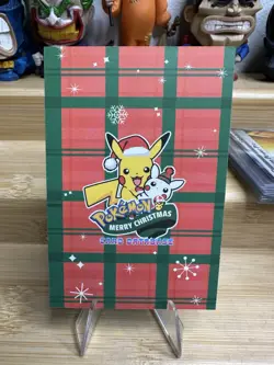 Luigi Pikachu Green Holo Foil Pokemon 2024 Card Database Merry Christmas - Image 2