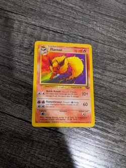 Pokemon TCG 1999 Flareon 19/64 Jungle Unlimited Non-Holo Rare Vintage LP - Image 1