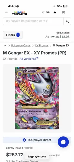 Pokemon M Gengar EX XY166 XY Promos Full Art Holo Promo English 2014 210HP - Image 4