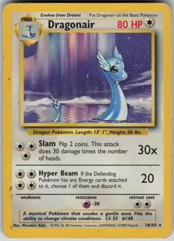 Dragonair 18/102 Rare Base Set Unlimited Pokemon Moderately Played - Image 1