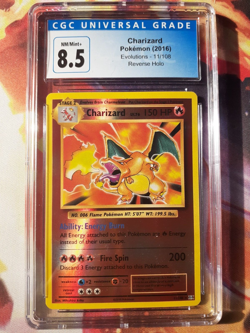 CGC 8.5 Charizard Reverse Holo Rare Evolutions 2016 Pokemon Card #11 NM-Mint + - Image 1