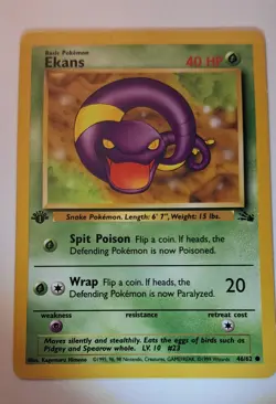 Pokemon Ekans Fossil 46/62 Common 1999-2000 Wizards Base Set - Image 1