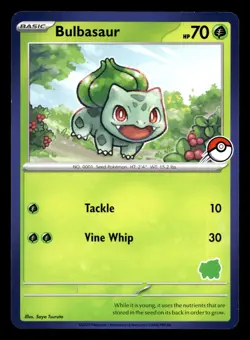 Bulbasaur (Blue Border) My First Battle Bulbasaur Deck Stamp Pokemon NM - Image 1