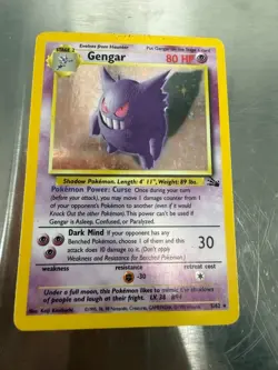 1999 Pokemon Fossil Gengar Holo 5/62 Unlimited WOTC Rare LP - Image 1