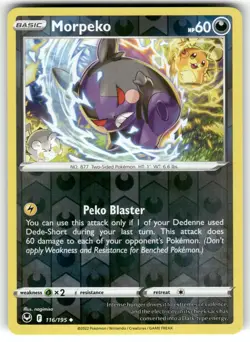 Morpeko 116/195 Uncommon Silver Tempest Pokemon Reverse Holo Lightly Played - Image 1