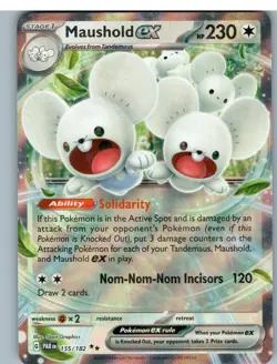 Maushold ex 155/182 Double Rare Paradox Rift Pokemon Holo Near Mint - Image 1