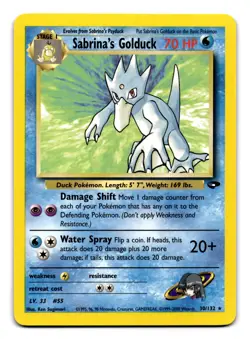 Sabrina's Golduck Unlimited Rare Gym Challenge 030/132 NM Pokemon TCG 2000 - Image 1