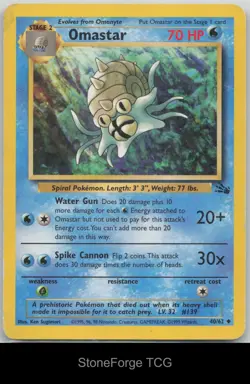 Omastar 40/62 Uncommon Fossil Pokemon Unlimited Lightly Played - Image 1