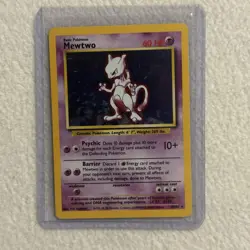 Pokemon Mewtwo 10/102 Base Set TCG Holo MP - Image 1
