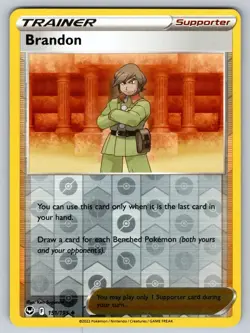 Brandon 151/195 Uncommon Silver Tempest Pokemon Reverse Holo Near Mint - Image 1