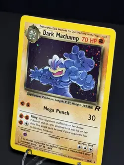 Pokemon TCG 2000 Team Rocket Dark Machamp Holo #10/82 Vintage Good Condition - Image 3