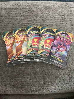 Pokemon Sword And Shield Darkness Ablaze Booster Pack 5packs. Never Opened. - Image 1