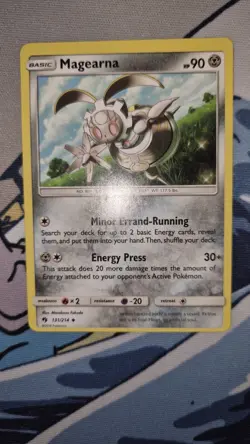 Pokemon TCG Card OC Miscut Error Magearna 131/214 NM Off Centered - Image 1