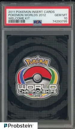 2011 Pokemon Insert Cards Pokemon Worlds 2012 Welcome Kit PSA 10 GEM MINT - Image 1