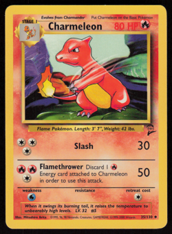 Charmeleon 35/130 Uncommon Base Set 2 Pokemon LP - Image 1