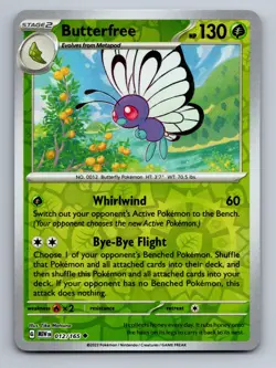Butterfree 012/165 Uncommon 151 Pokemon Near Mint Reverse Holo - Image 1