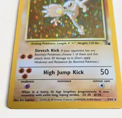 Wizards of the Coast Pokemon TCG Hitmonlee 7/62 Fossil Holo Rare Unlimited 60HP - Image 2