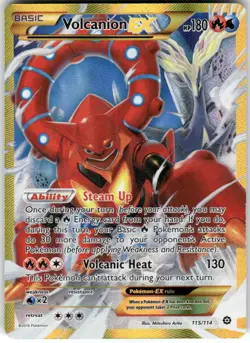 Volcanion EX 115/114 Secret Rare Steam Siege Pokemon Holo Moderately Played - Image 1