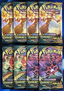 Pokemon 2020 Sword & Shield Darkness Ablaze Booster Pack Lot X8 Mixed SwSh Nm - Image 1