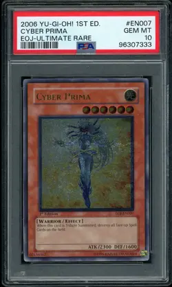 2006 Yu-Gi-Oh! EOJ-EN007 1st Edition Ultimate Rare Cyber Prima PSA 10 GEM MINT - Image 1